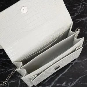 Saint Laurent Kate Chain Bag Small Gray Silver Hardware Exact Size Unknown 210