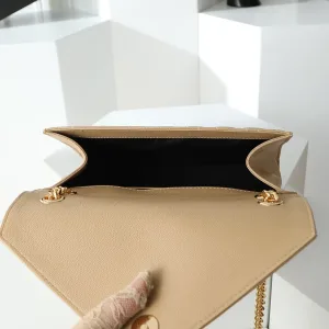 Saint Laurent LouLou Shoulder Bag Medium Beige Gold Hardware Exact Size Unknown 096