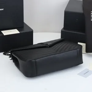 Saint Laurent LouLou Shoulder Bag Medium Black Gold Hardware Exact Size Unknown 039