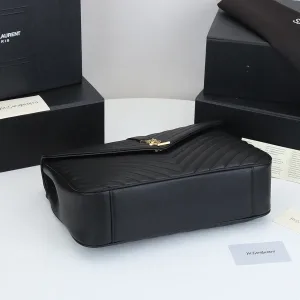 Saint Laurent LouLou Shoulder Bag Medium Black Gold Hardware Exact Size Unknown 041
