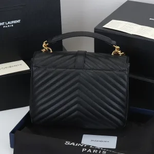 Saint Laurent LouLou Shoulder Bag Medium Black Gold Hardware Exact Size Unknown 043