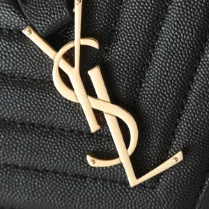 Saint Laurent LouLou Shoulder Bag Medium Black Gold Hardware Exact Size Unknown 089