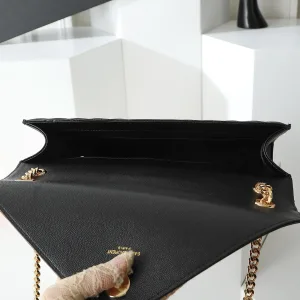 Saint Laurent LouLou Shoulder Bag Medium Black Gold Hardware Exact Size Unknown 095