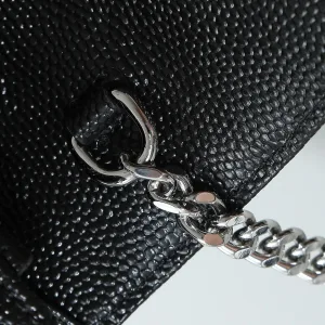 Saint Laurent LouLou Shoulder Bag Medium Black Gold Hardware Exact Size Unknown 123