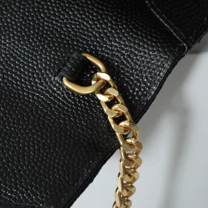 Saint Laurent LouLou Shoulder Bag Medium Black Gold Hardware Exact Size Unknown 124