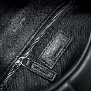 Saint Laurent LouLou Shoulder Bag Medium Black Silver Hardware Exact Size Unknown 023