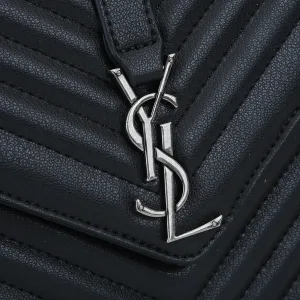 Saint Laurent LouLou Shoulder Bag Medium Black Silver Hardware Exact Size Unknown 040