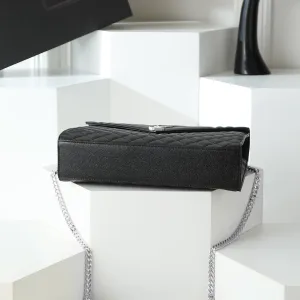 Saint Laurent LouLou Shoulder Bag Medium Black Silver Hardware Exact Size Unknown 094