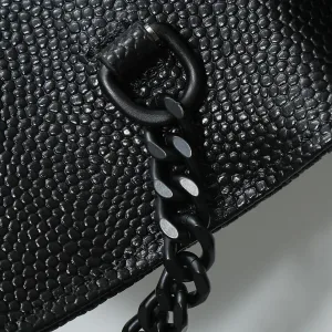 Saint Laurent LouLou Shoulder Bag Medium Black Silver Hardware Exact Size Unknown 125