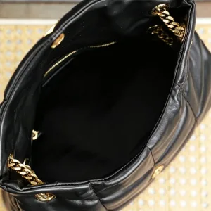 Saint Laurent Puffer Shoulder Bag Large Brown Gold Hardware Exact Size Unknown 237