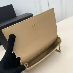 Saint Laurent Kate Chain Bag Small Beige Gold Hardware Exact Size Unknown 068