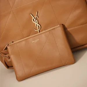Saint Laurent Shopping Tote Bag Large Tan Gold Hardware Exact Size Unknown 106