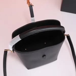 Saint Laurent Bucket Bag Medium Black Gold Hardware Exact Size Unknown 019