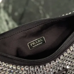 Prada Crystal Mini Bag Small Silver Gold Hardware