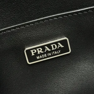 Prada Flap Shoulder Bag Small Black Silver Hardware