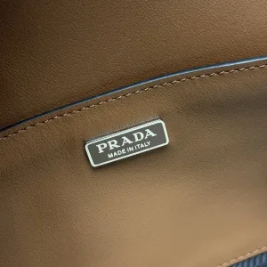 Prada Flap Shoulder Bag Small Brown Gold Hardware