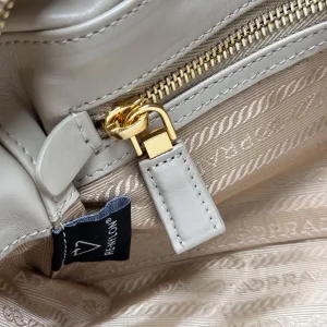Prada Galleria Top Handle Small Beige Gold Hardware