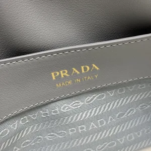 Prada Galleria Top Handle Small White Gold Hardware