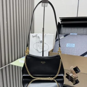 Prada Mini Hobo Small White Gold Hardware
