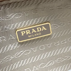 Prada Raffia Triangle Shoulder Bag Medium Natural Gold Hardware
