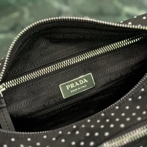 Prada ReNylon Camera Bag Small Black Silver Hardware