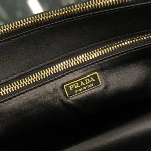 Prada Saffiano Boston Bag Small Black Gold Hardware