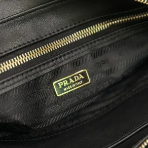 Prada Saffiano Boston Bag Small Black Gold Hardware Variant 3