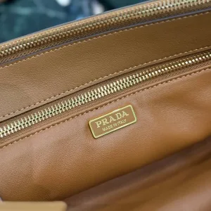 Prada Saffiano Double Tote Medium Caramel Gold Hardware Variant 2