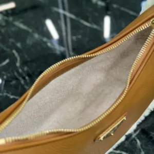 Prada Shearling Moon Bag Small Caramel Gold Hardware