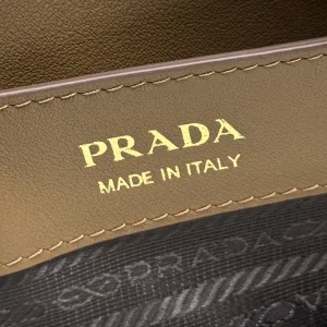 Prada Suede Shoulder Bag Medium Camel Gold Hardware