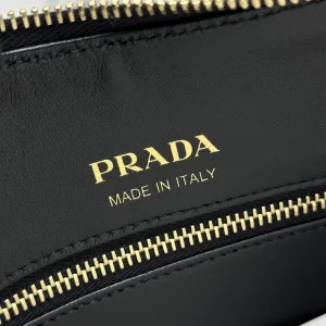 Prada Triangle Shoulder Bag Small Black Gold Hardware