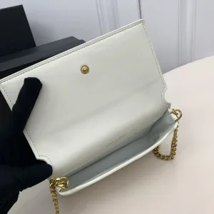 Saint Laurent Kate Chain Bag Small Gray Gold Hardware Exact Size Unknown 069
