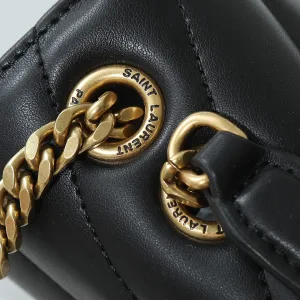 Saint Laurent LouLou Shoulder Bag Medium Black Gold Hardware Exact Size Unknown 083