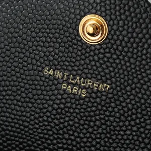 Saint Laurent LouLou Shoulder Bag Medium Black Gold Hardware Exact Size Unknown 124