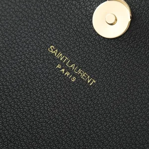 Saint Laurent LouLou Shoulder Bag Medium Black Gold Hardware Exact Size Unknown 228