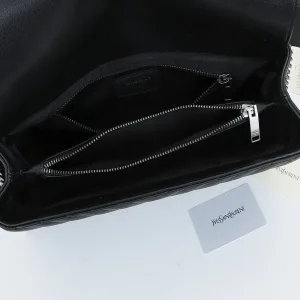 Saint Laurent LouLou Shoulder Bag Medium Black Silver Hardware Exact Size Unknown 040