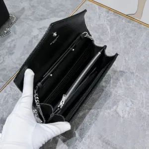 Saint Laurent LouLou Shoulder Bag Medium Black Silver Hardware Exact Size Unknown 062