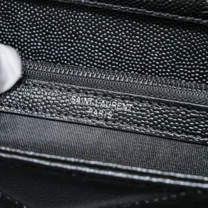 Saint Laurent LouLou Shoulder Bag Medium Black Silver Hardware Exact Size Unknown 065