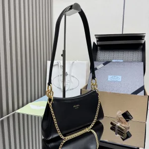 Prada Mini Hobo Small White Gold Hardware