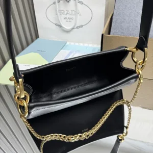 Prada Mini Hobo Small White Gold Hardware