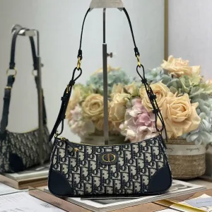 Dior 30 Montaigne Avenue Medium 23cm Blue Oblique