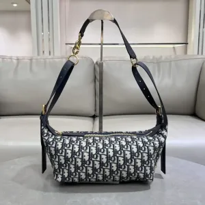 Dior 30 Montaigne Avenue Medium 23cm Blue Oblique-2
