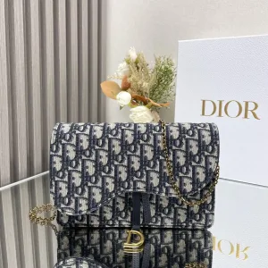 Dior 30 Montaigne Avenue Medium 23cm Blue Oblique-4