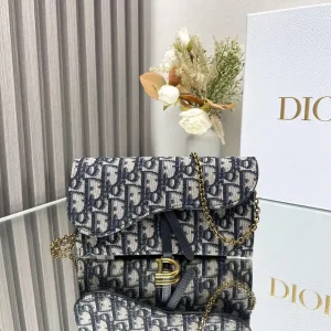 Dior 30 Montaigne Avenue Medium 23cm Blue Oblique-5