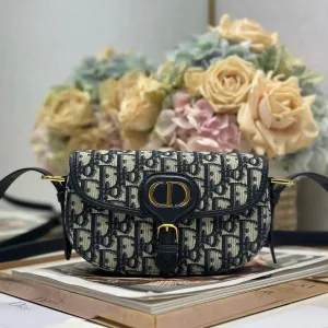 Dior 30 Montaigne Avenue Small 20cm Blue Oblique-2