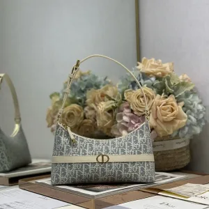 Dior 30 Montaigne Avenue Small 20cm Grey White Oblique