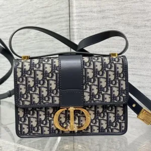Dior 30 Montaigne Chain Bag Medium 25cm Blue Oblique-2