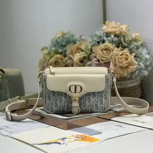 Dior Bobby Small 18cm Grey White Oblique