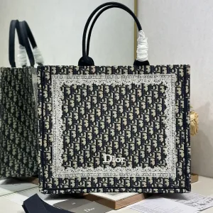Dior Book Tote Large 42cm Blue Oblique-2