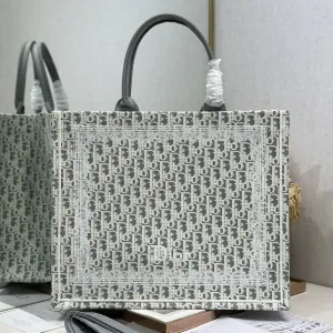 Dior Book Tote Large 42cm Grey White Oblique